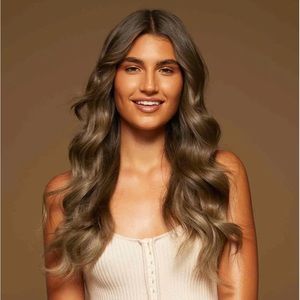 20" Seamless Neutral Brown Balayage Clip-Ins (180g) - 20" (180g). Luxy Hair